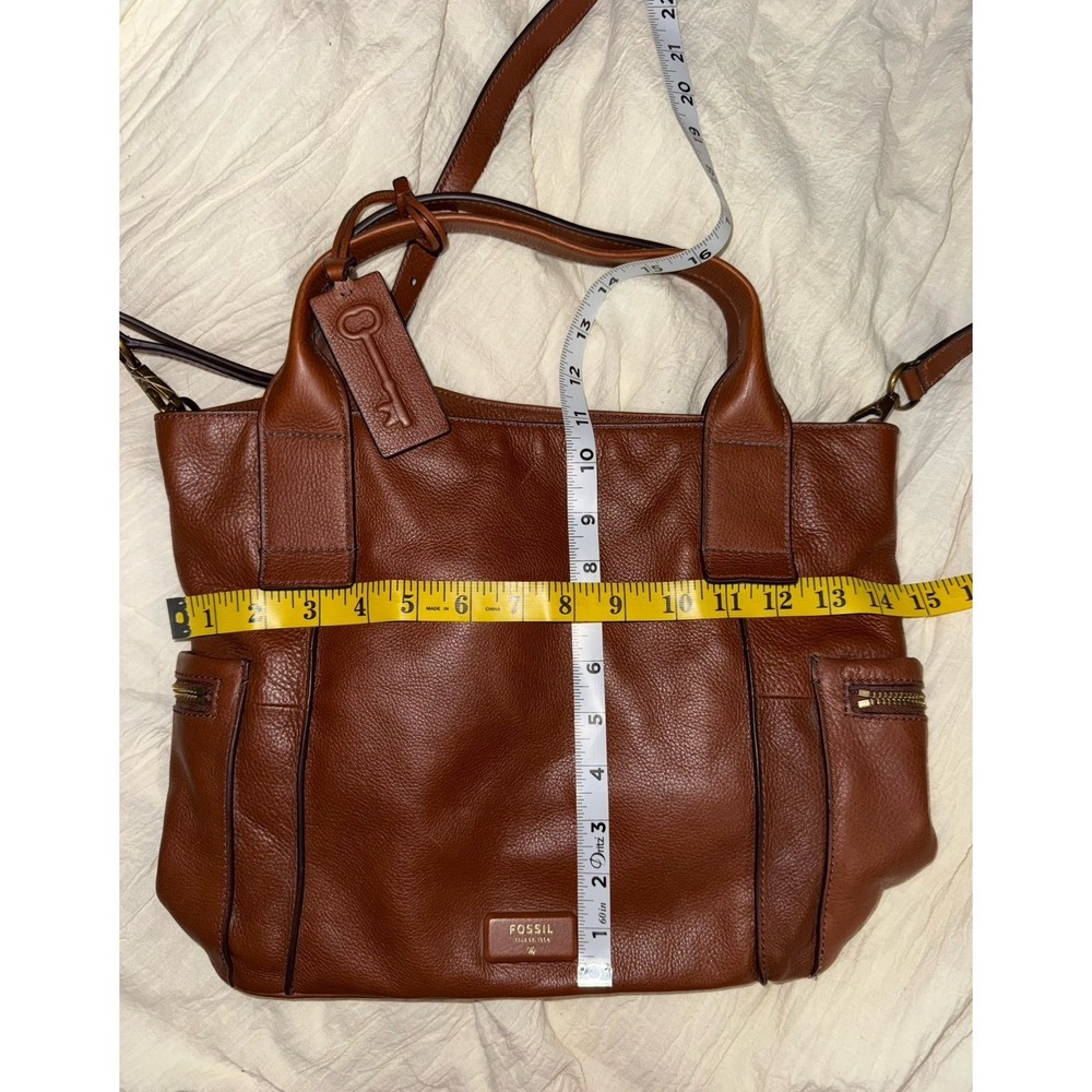 Fossil Emmerson crossbody shoulder handbag brown leather with handles - Picture 9 of 11
